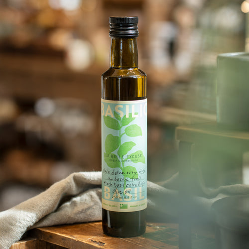 Huile d'olive infusé - Basilic