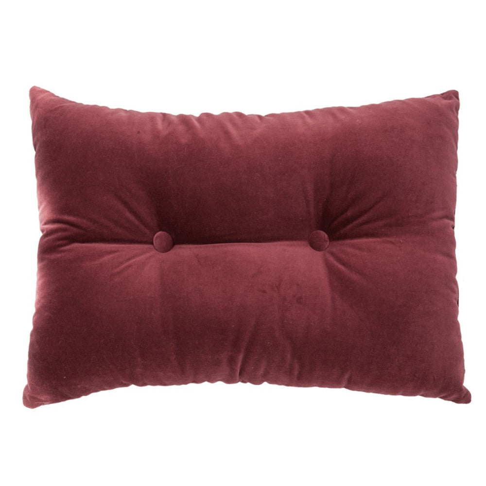 Coussin rectangulaire en velours bourgogne - Riad
