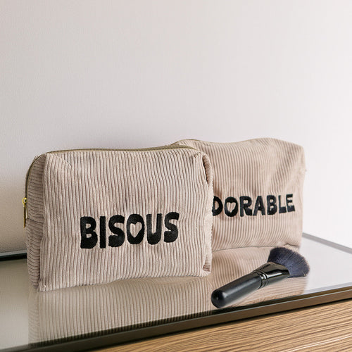 Corduroy-effect pouch - Bisous