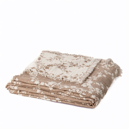 Floral coffee throw - Vegan
