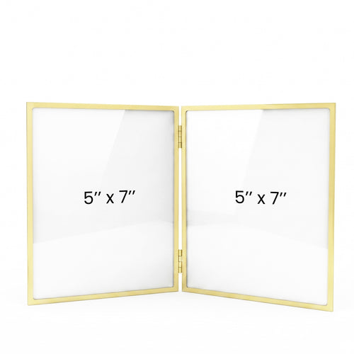 Cadre photo double Versailles 5x7 - Doré