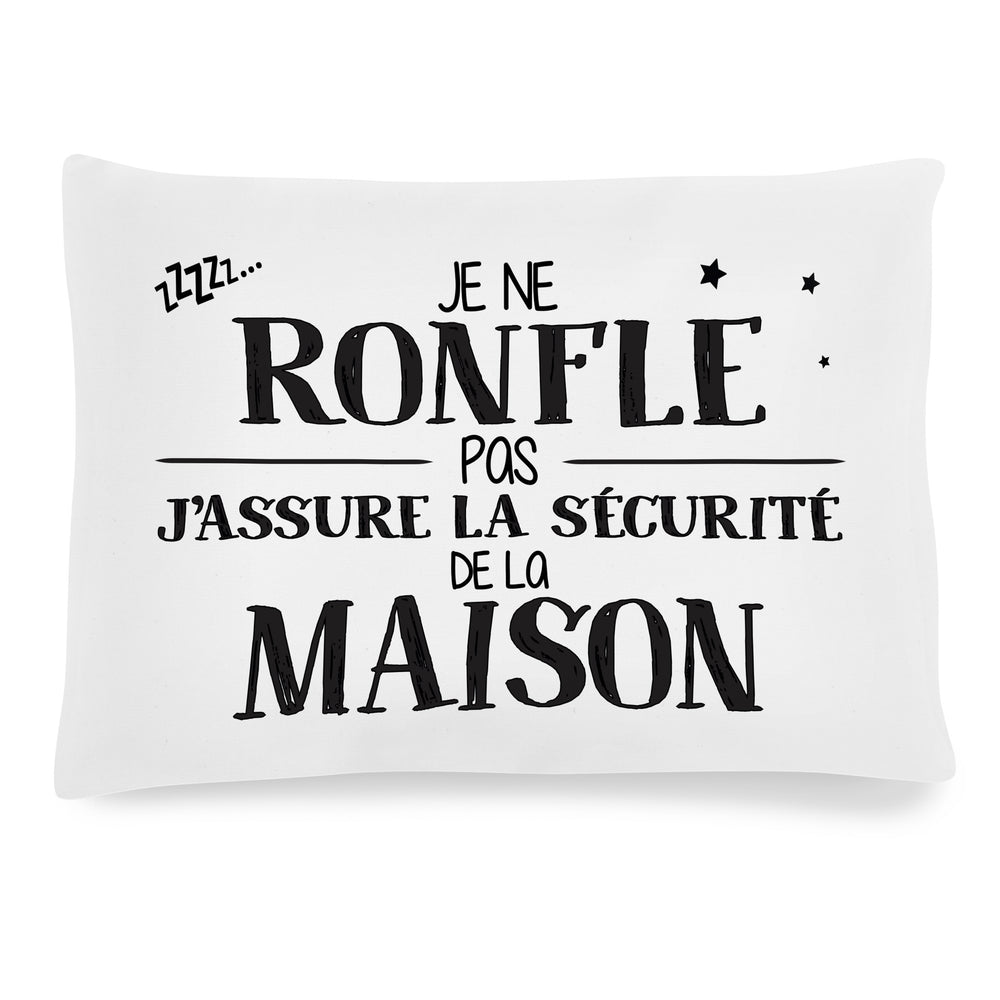 Coussin à texte paysage - Ronfle pas