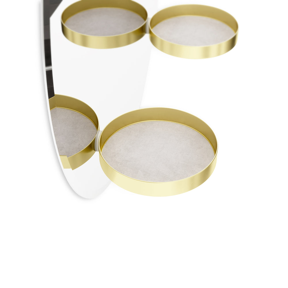 Miroir mural avec tablettes - Perch||Round mirror with shelves - Perch