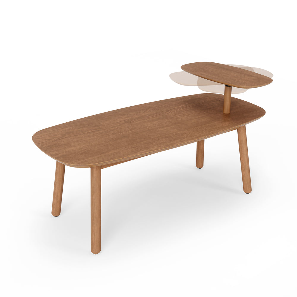 Table basse avec tablette surélevée - Swivo||Coffee table with raised shelf - Swivo