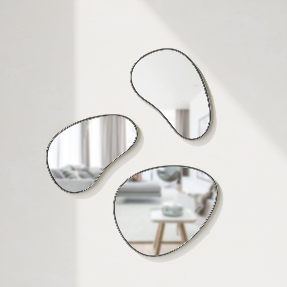 Ensemble de 3 miroirs galets - Hubba||Set of 3 mirrors pebble - Hubba
