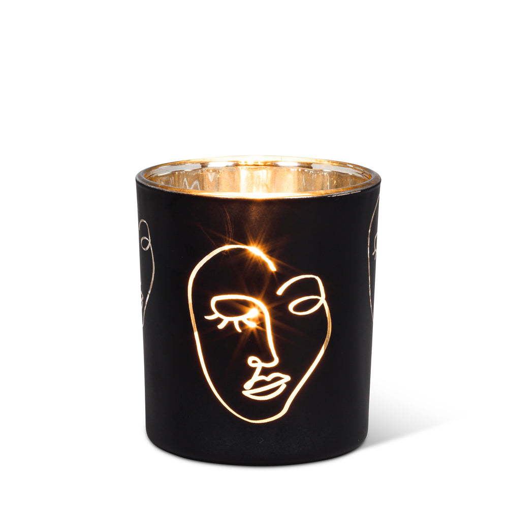 Porte-chandelle - Visage noir||Candle holder - Black face