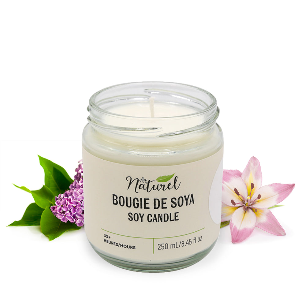 Chandelle de soya 250ml - Lilas et lys||Soy candle 250ml - Lilac and lilly