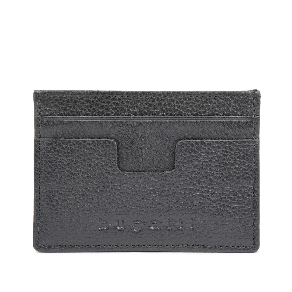 Porte-cartes en cuir noir||Black leather card holder