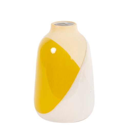 Vase glacé deux tons - Jaune||Two tone glazed vase - Yellow