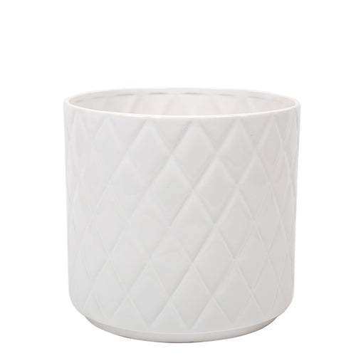 Vase motif chevron blanc