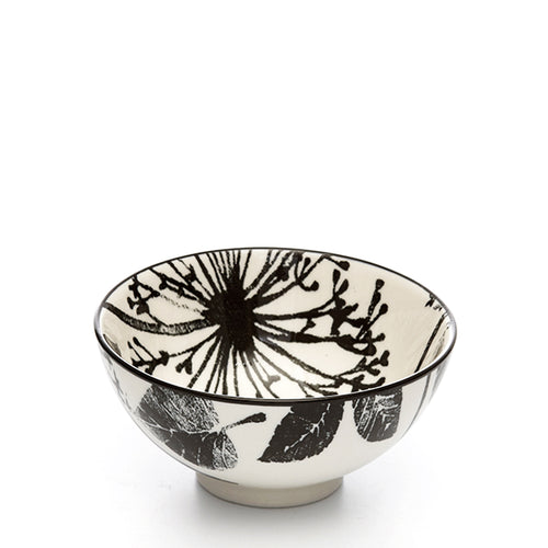 Bol feuilles noires - Kiri||Black flowers bowl - Kiri