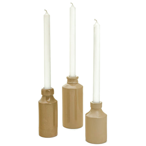 Porte-chandelle en porcelaine - Beige||Porcelain candle holder - Beige