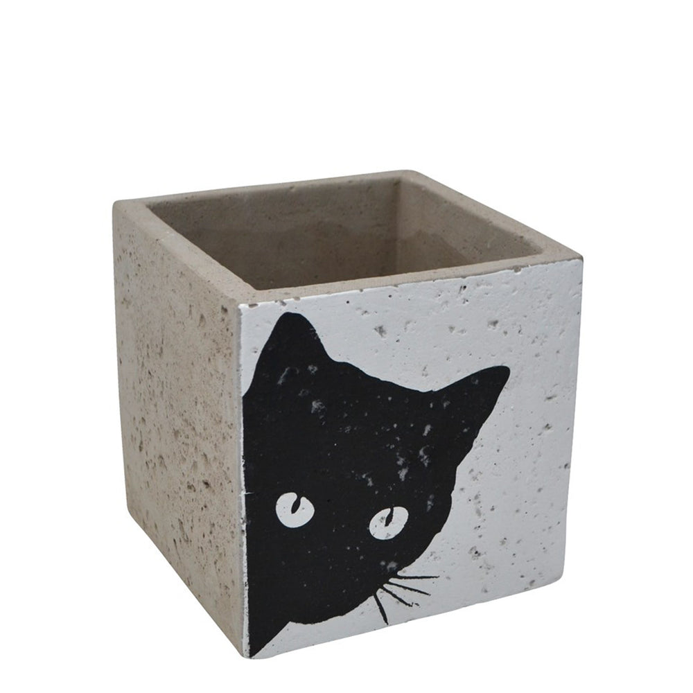 Pot ciment - Chat||Cement pot - Cat