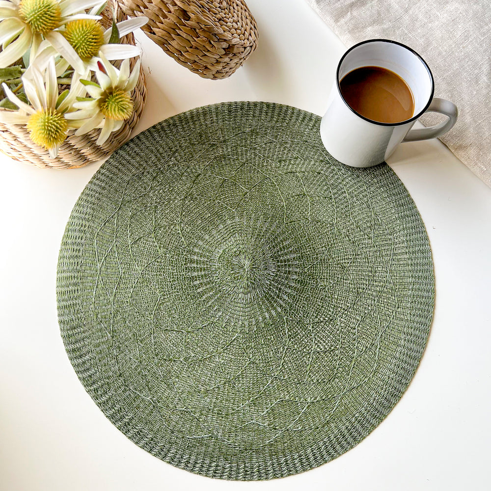 Round placemat - Green, Placemats