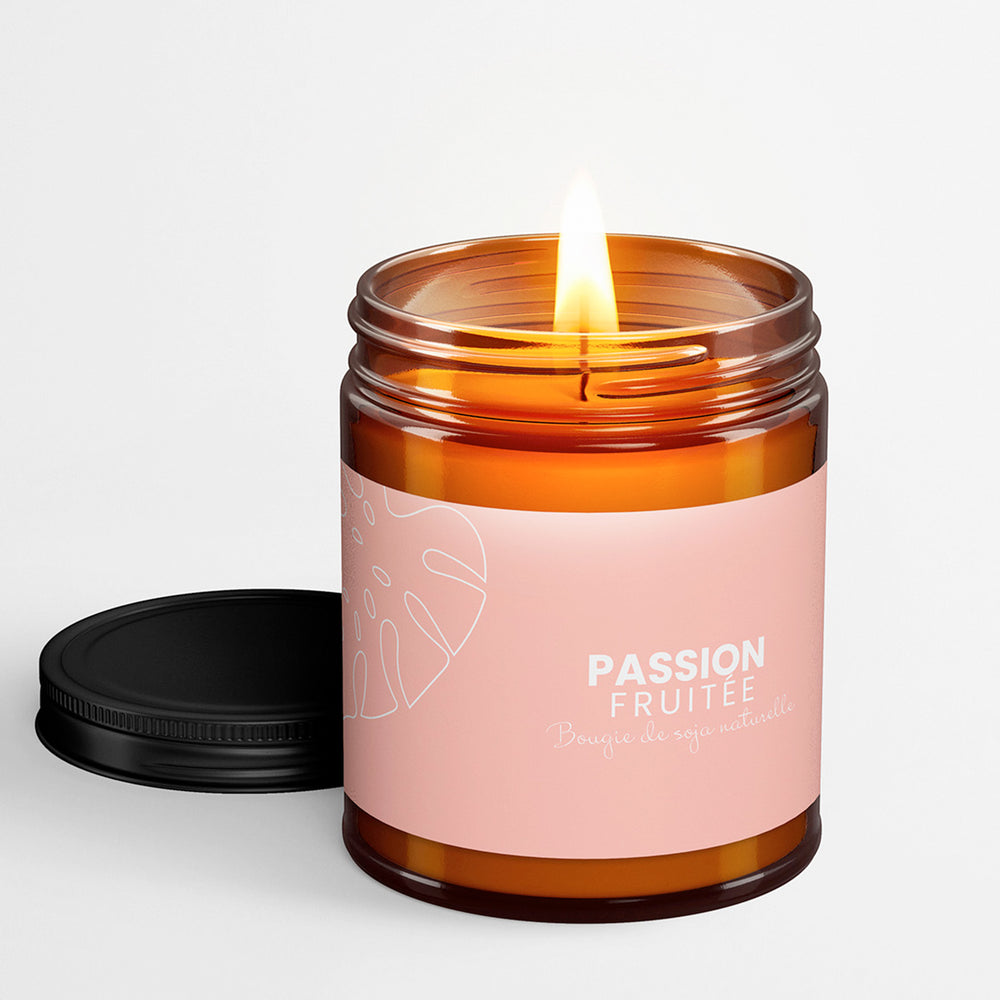 Chandelle ambrée 250 ml - Passion fruitée||Amber candle 250 ml - Fruity passion