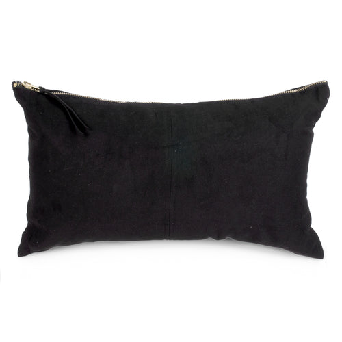 Coussin rectangle faux suède - Noir||Rectangle faux suede cushion - Black