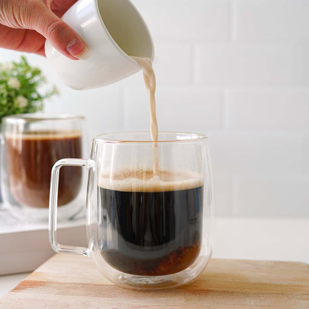 Tasses à café double paroi 400 ml - Ensemble de 2 ||Double wall coffee cups  400 ml - Set of 2