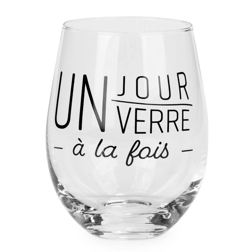 Verre à vin sans pied - Un jour/verre à la fois||Steamless wine glass - Un jour/verre à la fois