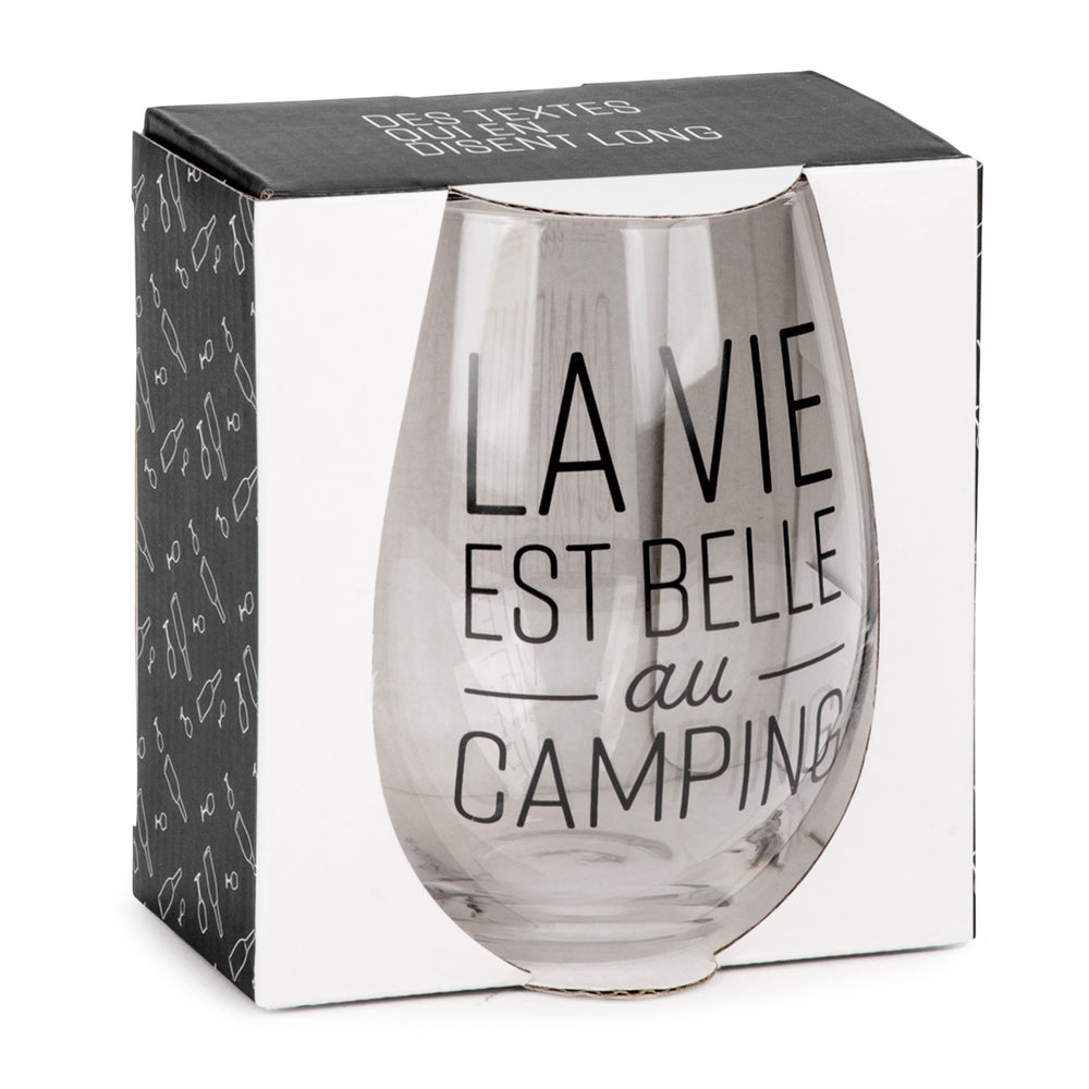 Verre à vin sans pied - Vie au camping||Steamless wine glass - Vie au camping