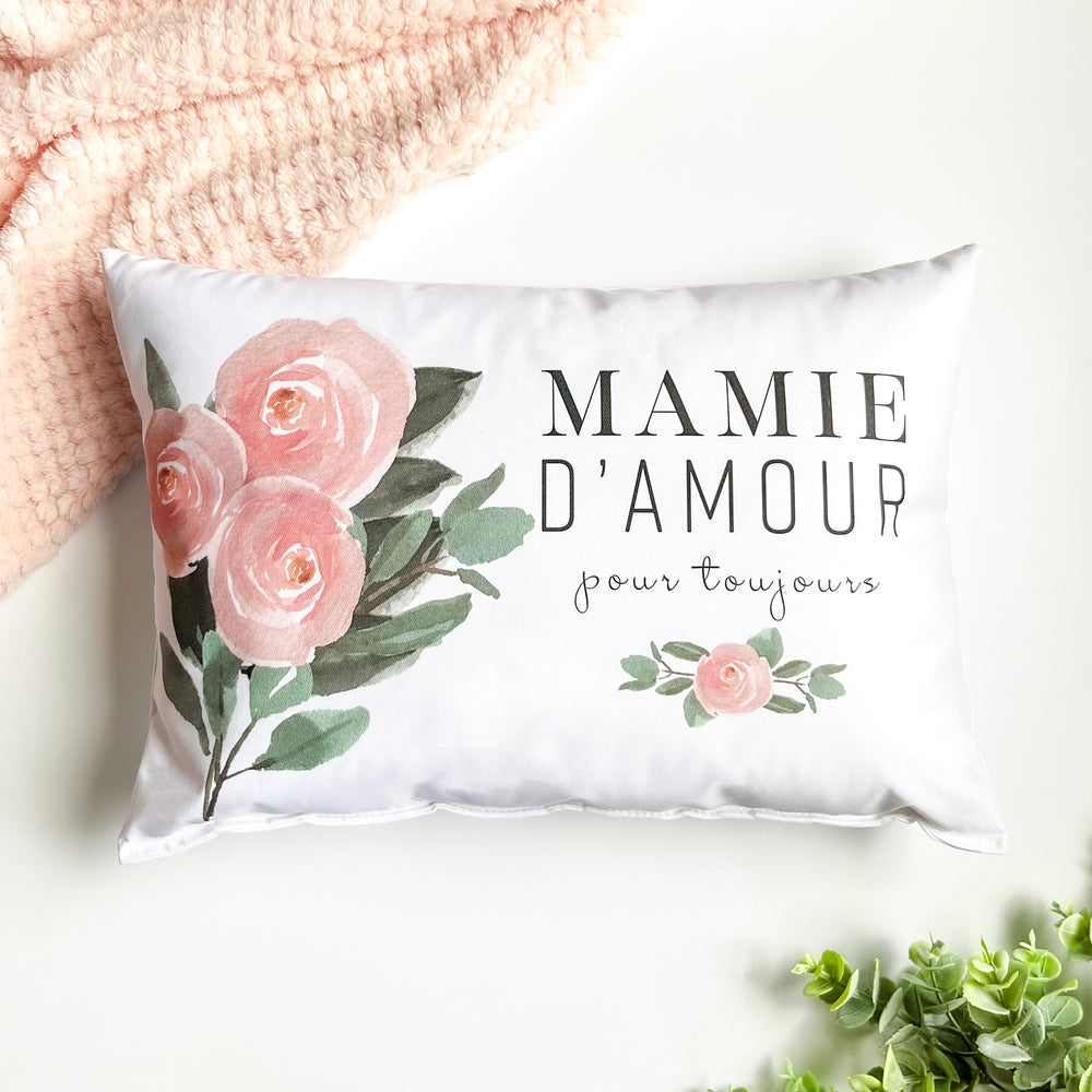 Coussin à texte - Mamie d'amour||Text cushion - Mamie d'amour