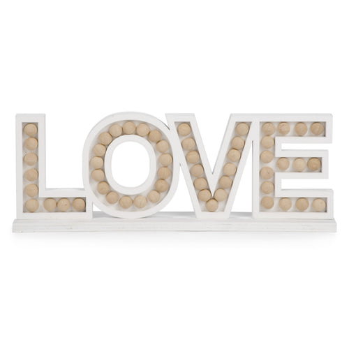 "LOVE" blanc avec billes||"LOVE" white with beads