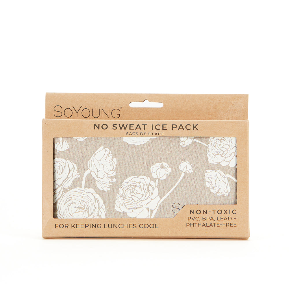 Sac de glace polyester - Pivoines blanches||Polyester ice pack - White peonies
