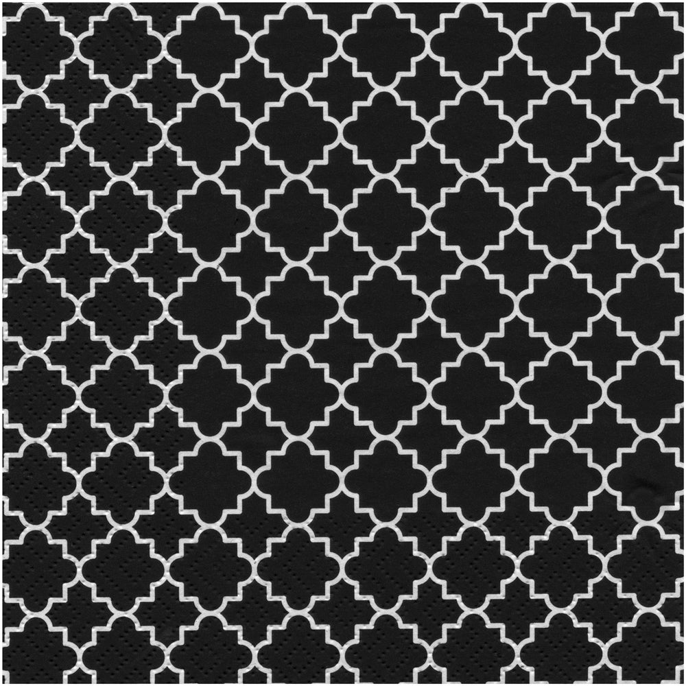 Serviettes de table - Treillis noir||Napkins - Black mesh