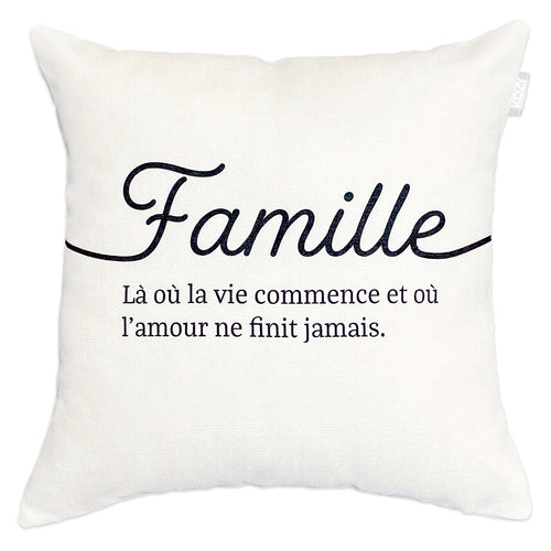 Coussin à texte éco - Famille||Eco text cushion - Famille