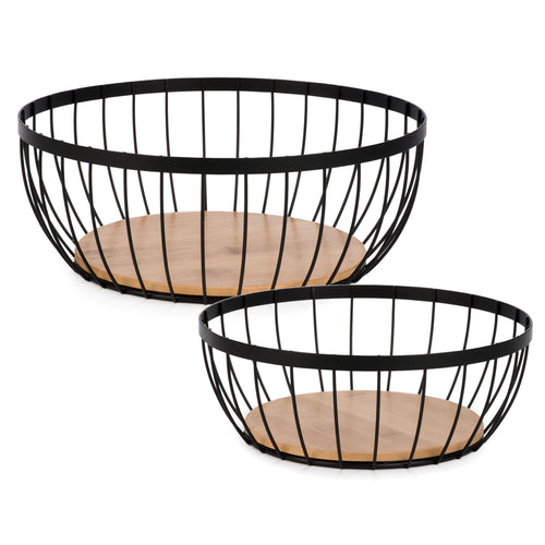 Panier rond - Métal et bois||Round basket - Metal & wood