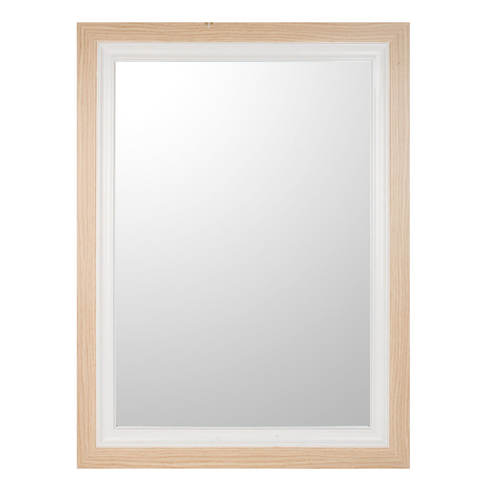 Grand miroir rectangulaire - Bois et blanc||Large rectangular mirror - Wood and white