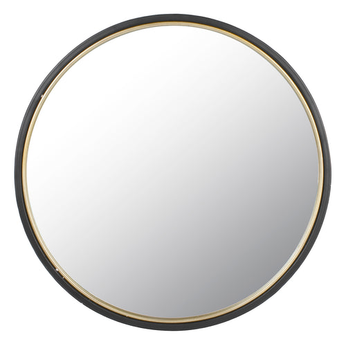 Miroir rond noir & doré||Round black & gold mirror