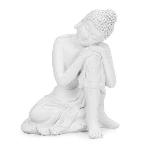 Bouddha tête penchée - Blanc||Resting Buddha - White