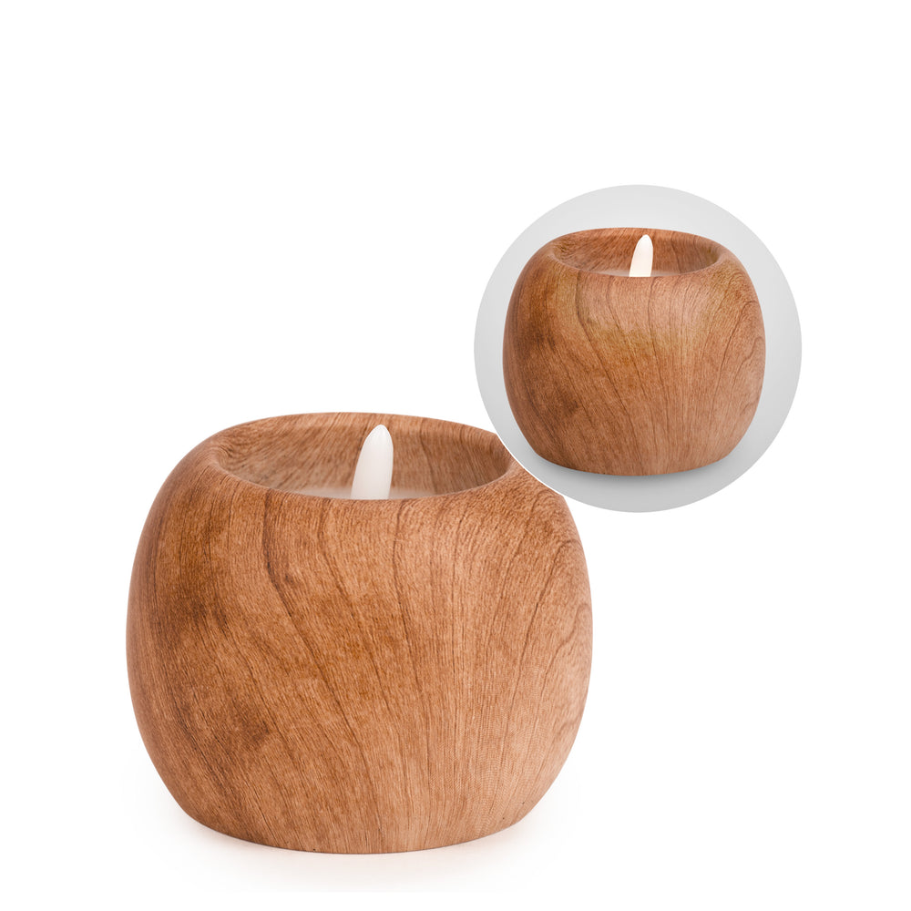 Fausse chandelle effet bois - 3,5"||Fake wood effect candle - 3,5"