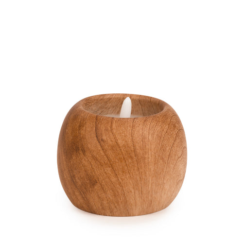 Fausse chandelle effet bois - 3,5"||Fake wood effect candle - 3,5"