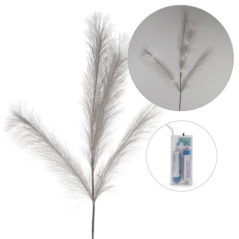 Tige de plumes grises - Illuminée||Grey feathers stem - Illuminated
