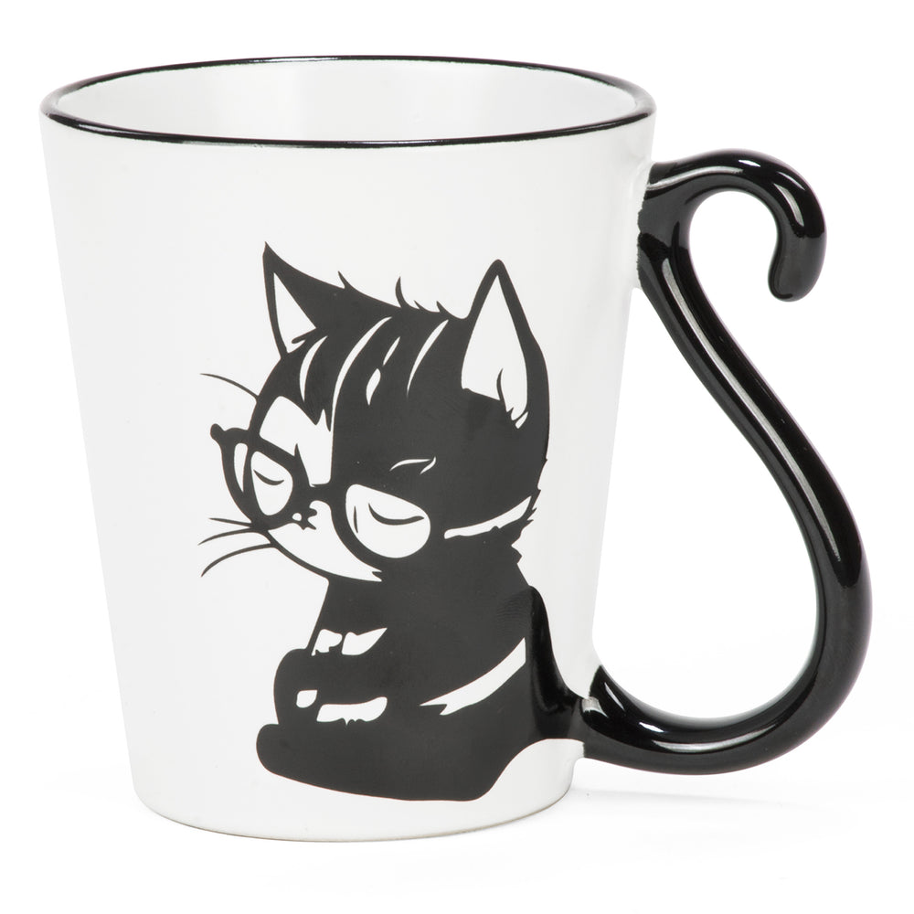 Tasse queue de chat à lunette||Cat with glasses mug