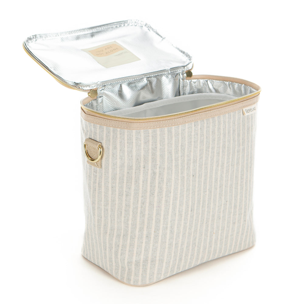 Boîte à lunch - Sable & gris ligné||Lunch box - Sand & grey striped