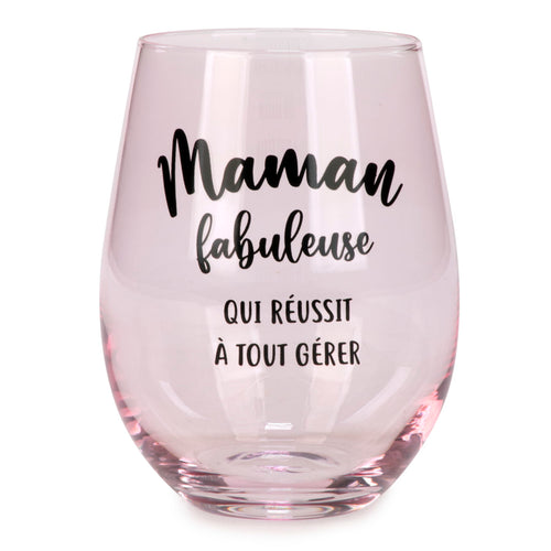 Verre à vin sans pied - Maman fabuleuse||Stemless wine glass - Maman fabuleuse