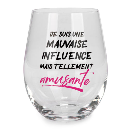 Verre à vin sans pied - Mauvaise influence||Stemless wine glass - Mauvaise influence