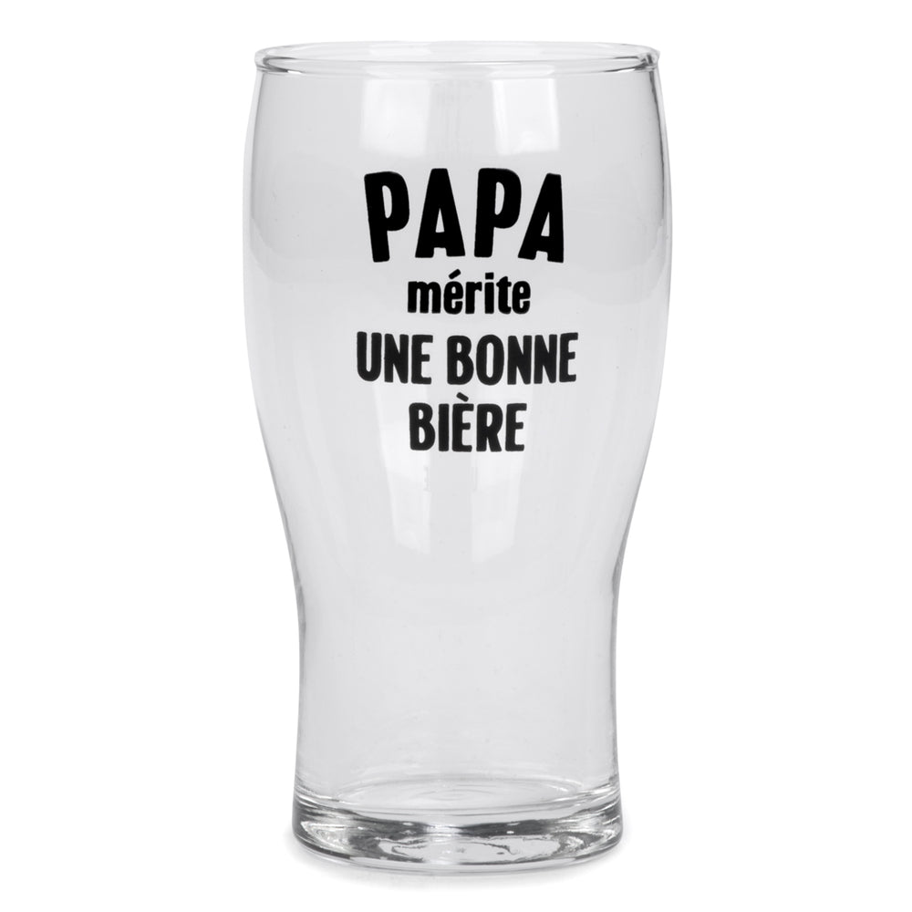 Verre à bière - Papa mérite||Beer glass - Papa mérite