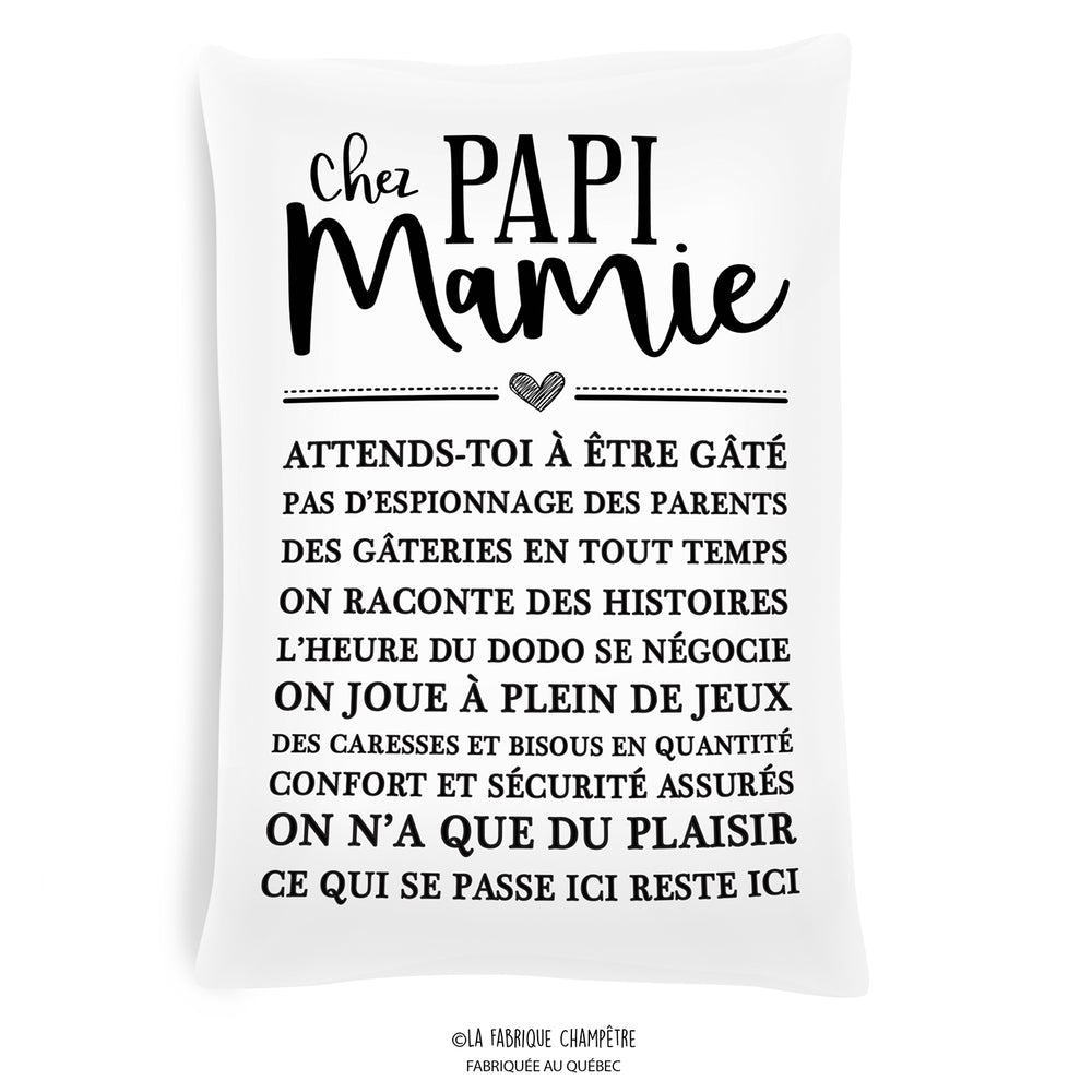 Coussin à texte - Mamie et papi||Text cushion - Mami et papi