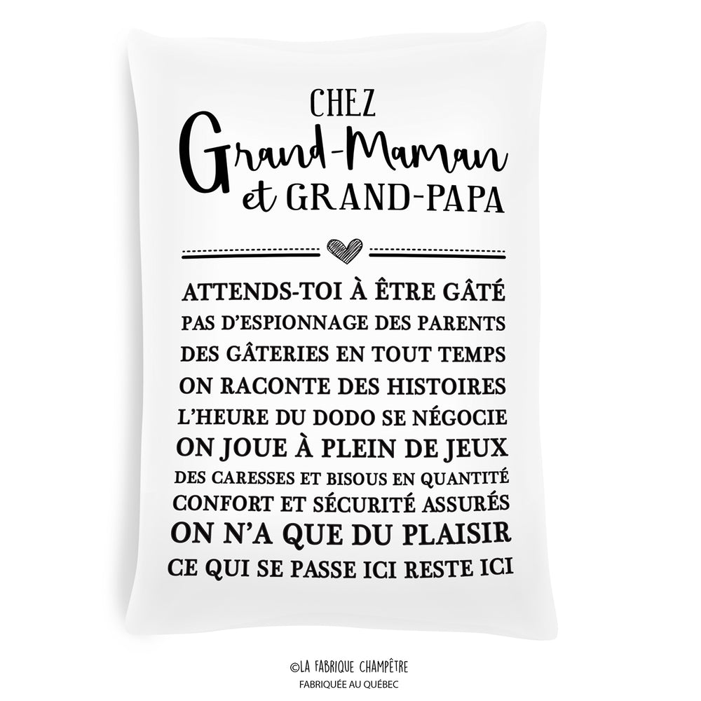 Coussin à texte - Grand-maman et grand-papa||Text cushion - Grand-maman et grand-papa