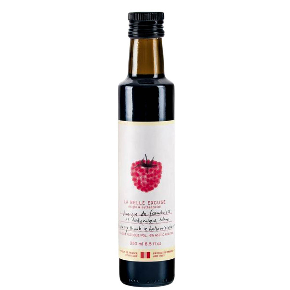 Vinaigre de framboise et balsamique blanc||Raspberries and white balsamic vinegar